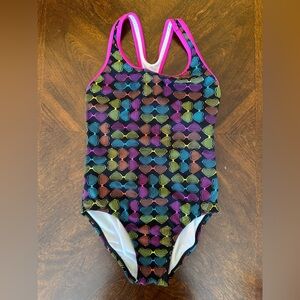 Colorful Heart Sunglasses Pattern Kids Swimwear